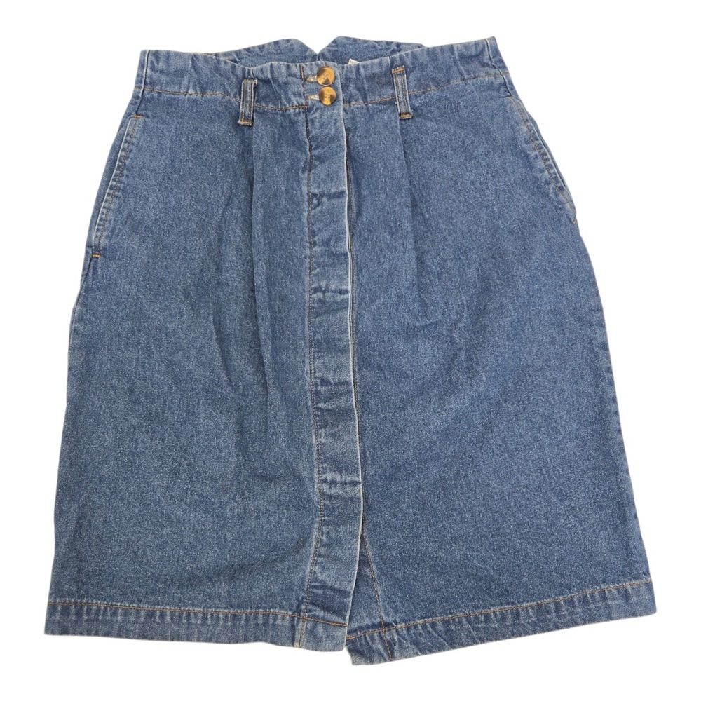 Boundary Waters Denim Skirt Vintage‎ Button Front Casual Women's Size 12 Chic
